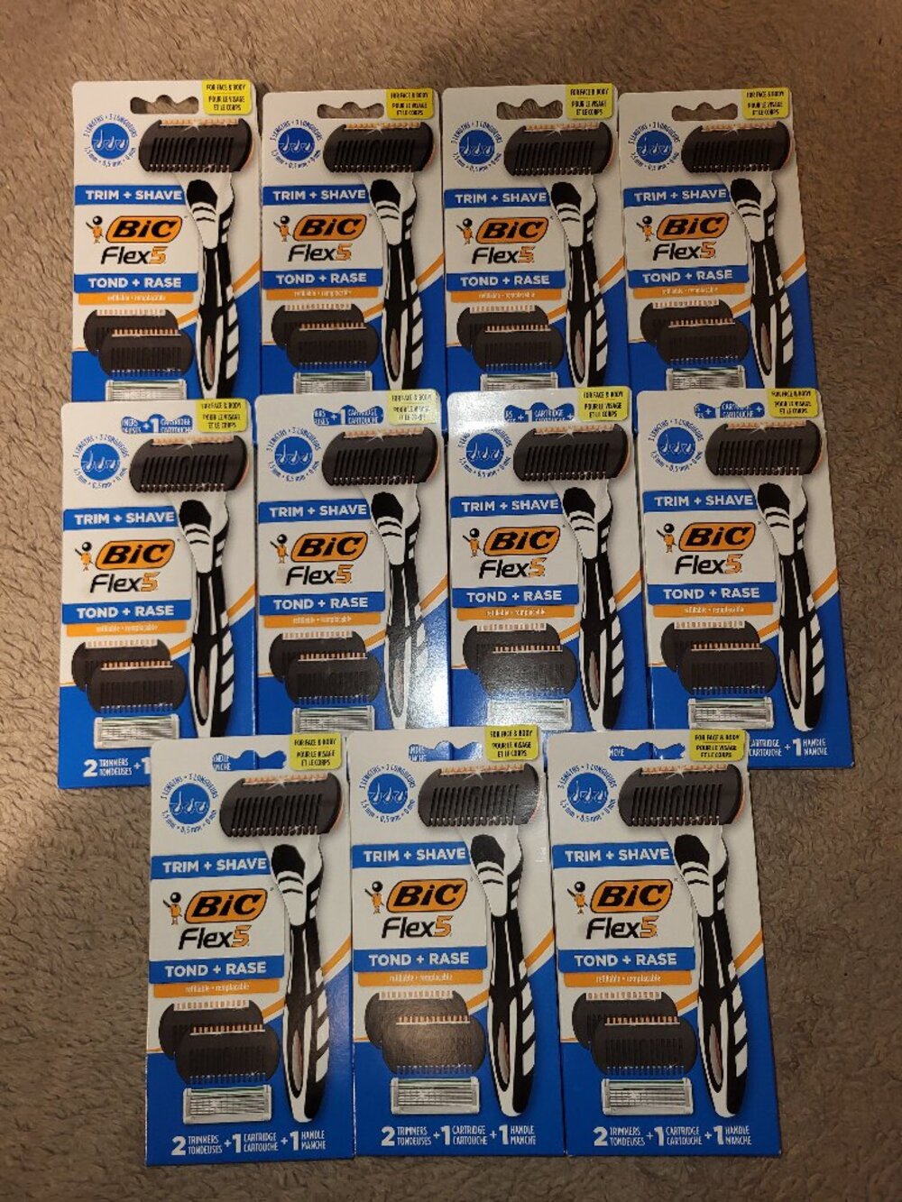 Bic Flex 5 Trim & Shave 11 Packs Total New Unopened